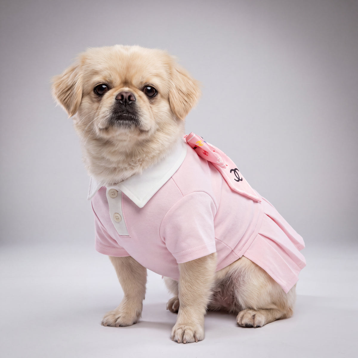 Pink Pleated Tennis Dog Dress by PetGlamr