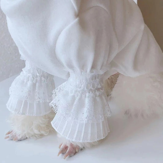 Vintage Lace Ruffle Dog Shirt, view 2