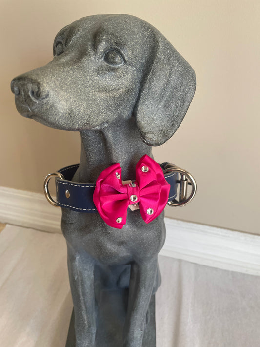 Fuchsia Dog Bow Tie, alternate view