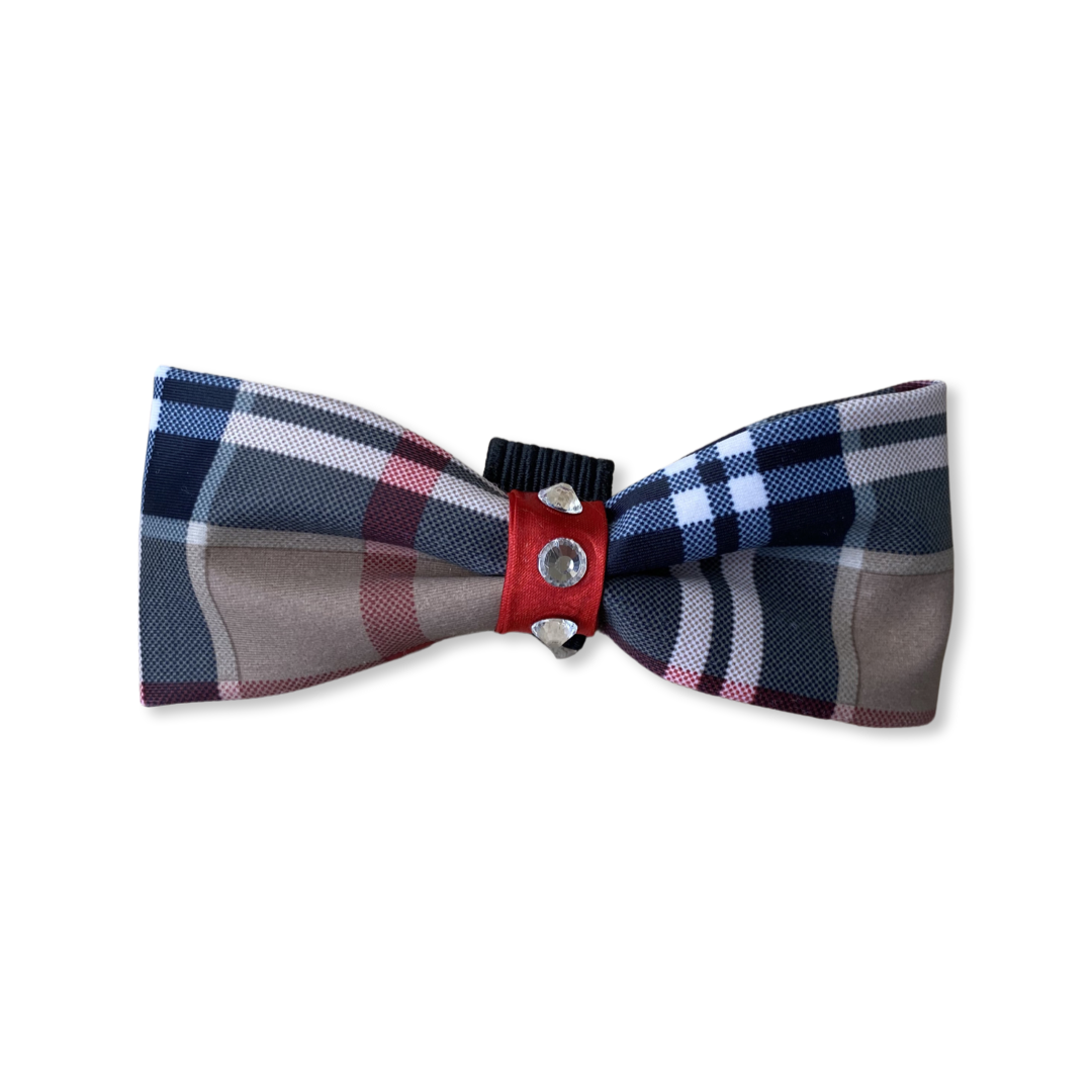 Navy Plaid Dog Bow Tie by PetGlamr