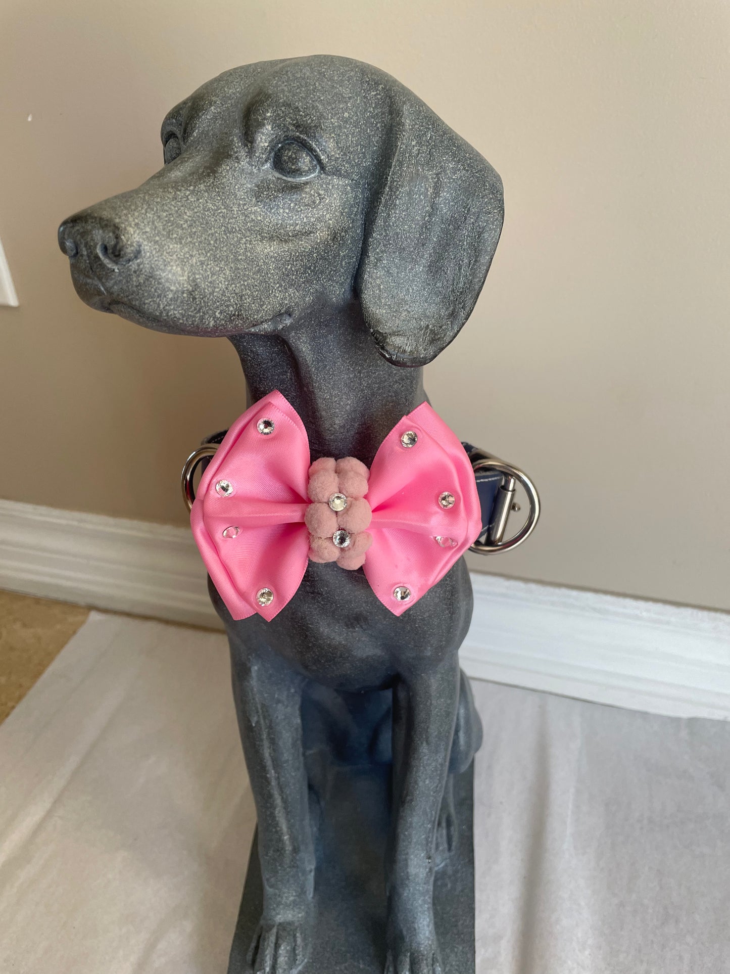 Pink Pom-Pom Dog Bow Tie, view 2