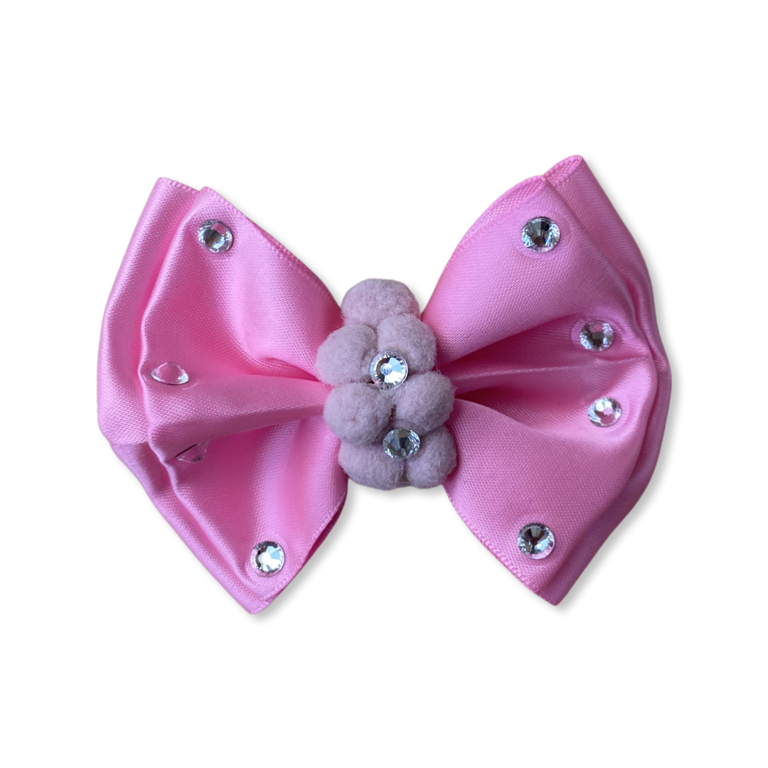 Pink Pom-Pom Dog Bow Tie by PetGlamr