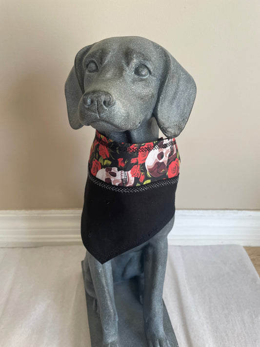 Skulls & Roses Personalized Dog Bandana, alternate view