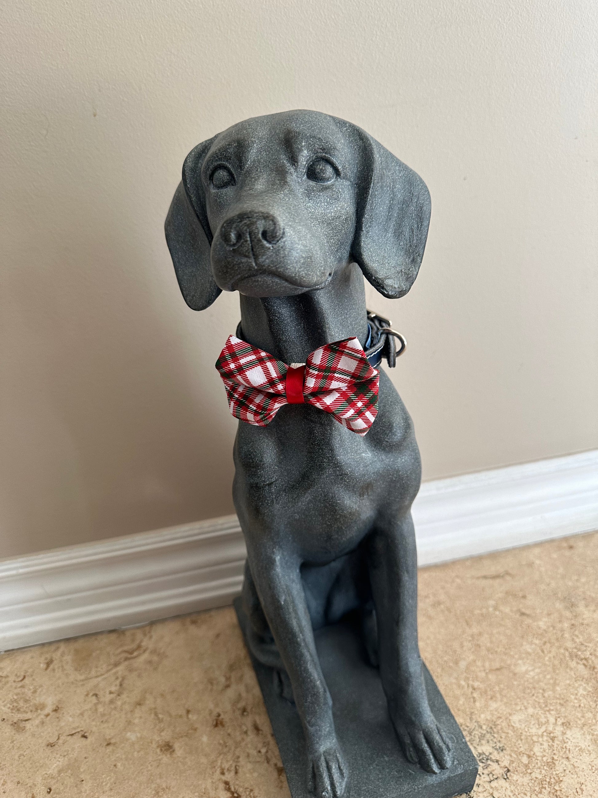Red Plaid Christmas Dog Bow Tie by PetGlamr