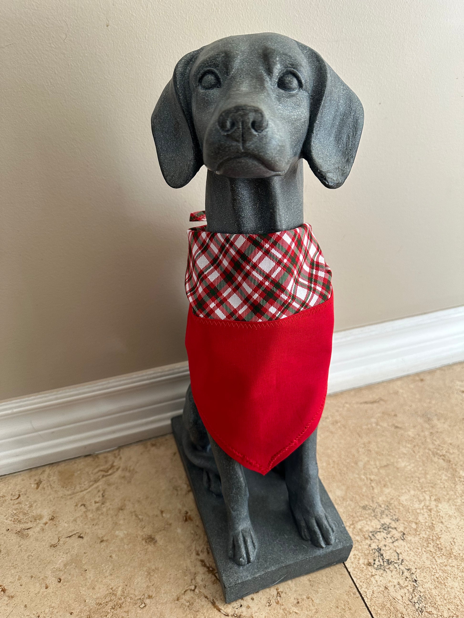 Red Plaid Christmas Personalized Dog Bandana by PetGlamr