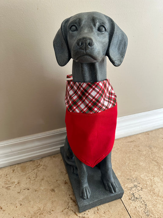 Red Plaid Christmas Personalized Dog Bandana by PetGlamr
