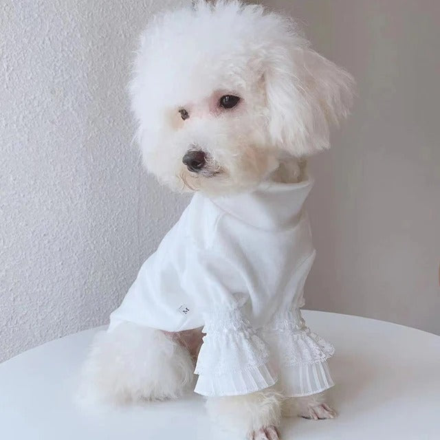 Vintage Lace Ruffle Dog Shirt, view 4