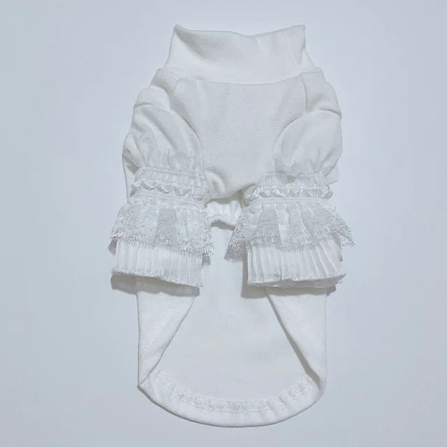 Vintage Lace Ruffle Dog Shirt, view 5