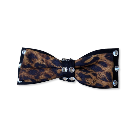 Black Leopard Print Dog Bow Tie by PetGlamr