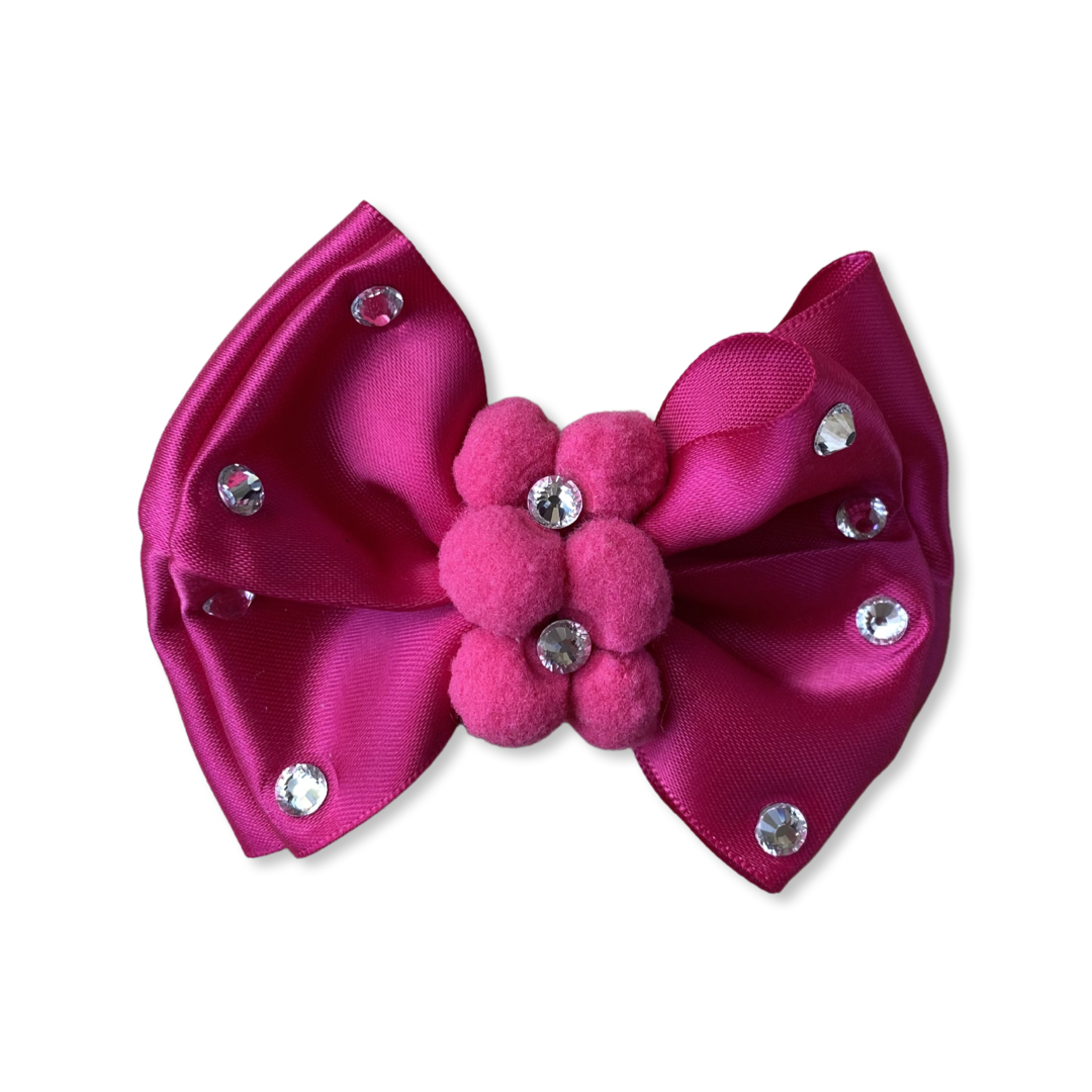 Fuchsia Pom-Pom Dog Bow Tie by PetGlamr