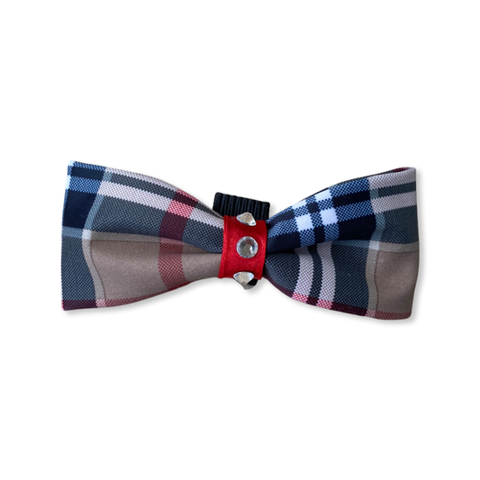 Navy Plaid Dog Bow Tie by PetGlamr