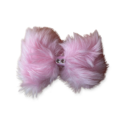 Pink Faux Fur Dog Bow Tie by PetGlamr