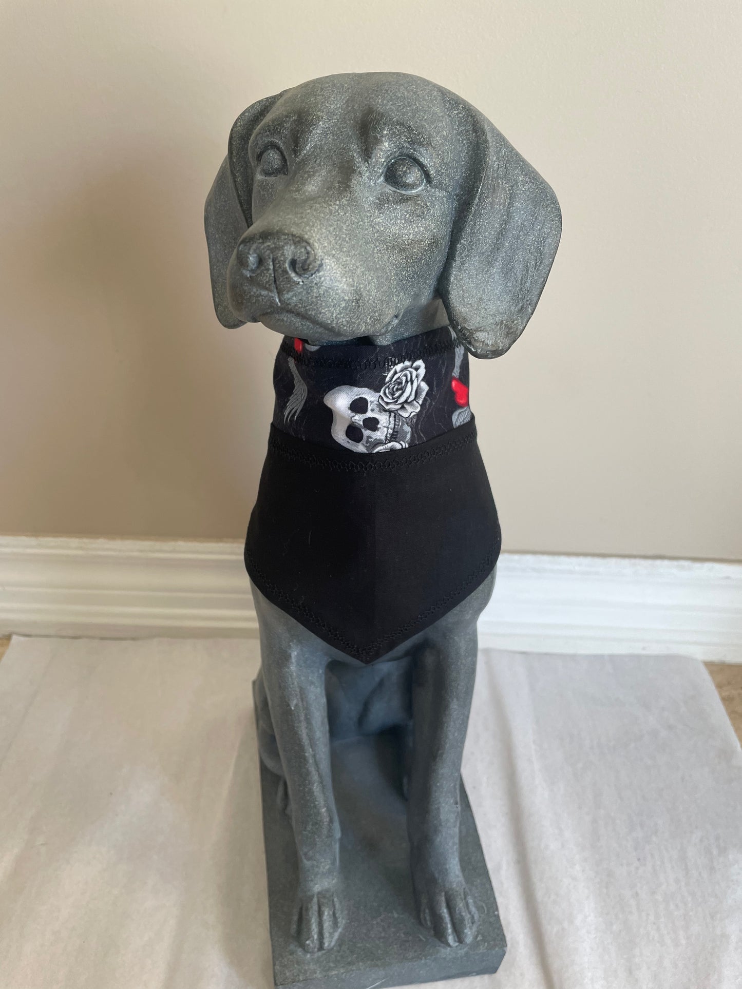 Skulls & Hearts Personalized Dog Bandana, alternate view